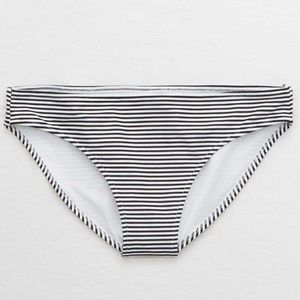 Aerie Striped Bikini Swim Bottoms Blue White